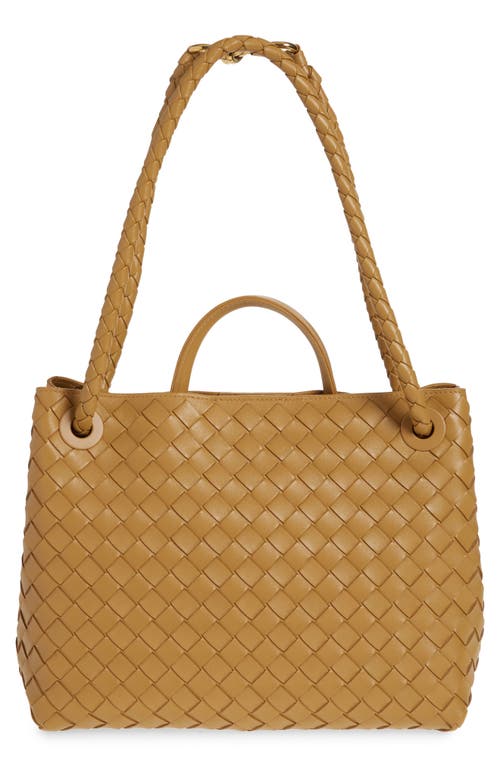 Shop Bottega Veneta Medium Andiamo Intrecciato Shoulder Bag In Dark Praline