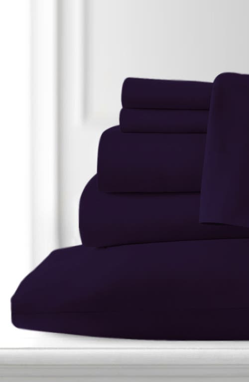 Luxury Home Brushed Microfiber Sheet Set In Eggplant