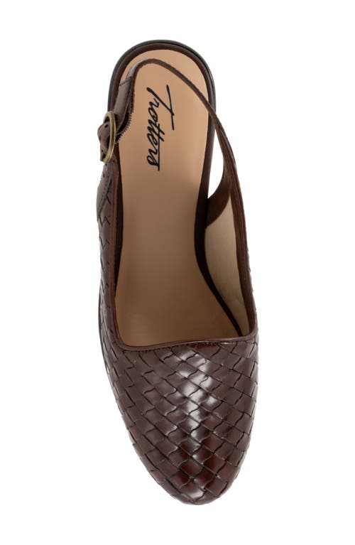 Trotters Lea Slingback Flat In Dark Brown