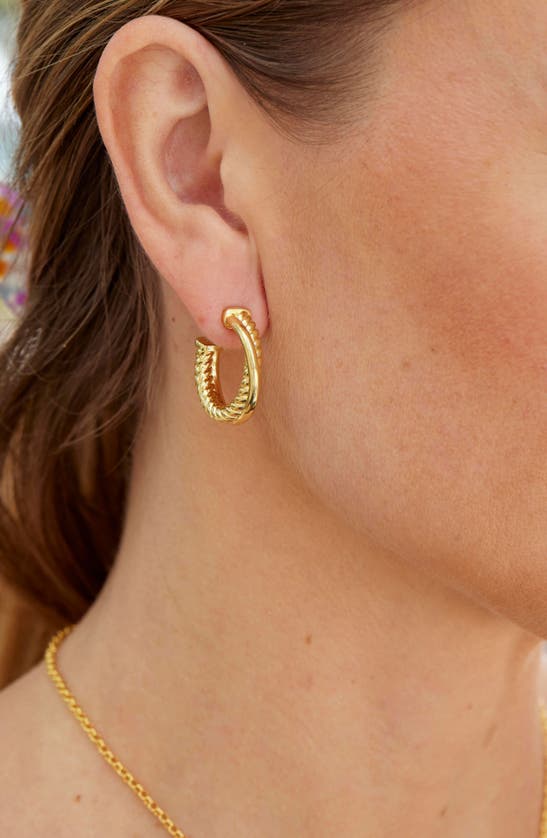 Shop Savvy Cie Jewels Rope Textured Hoop Earrings In Gold
