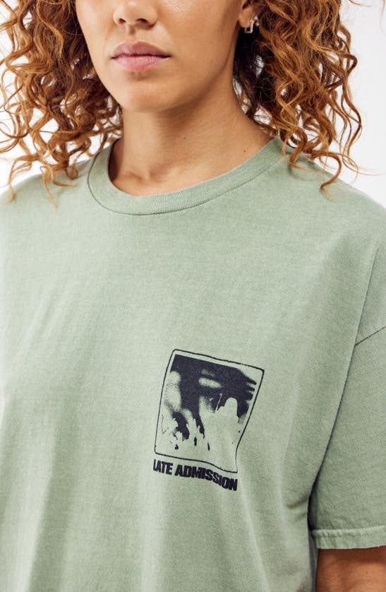 Shop Bdg Urban Outfitters Late Admission Oversize Cotton Graphic T-shirt In Sage