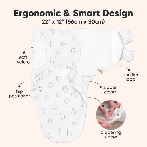 Keababies 3-pack Soothe Zippy Swaddle Wrap In Abc Land Rose