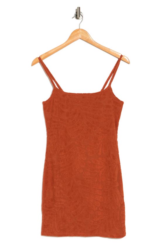 Abound Embossed Terry Dress In Rust Pottery