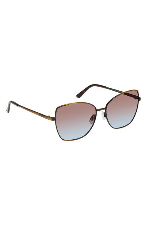 Shop Kurt Geiger London 58mm Cat Eye Sunglasses In Gold Crystal Blue/brown