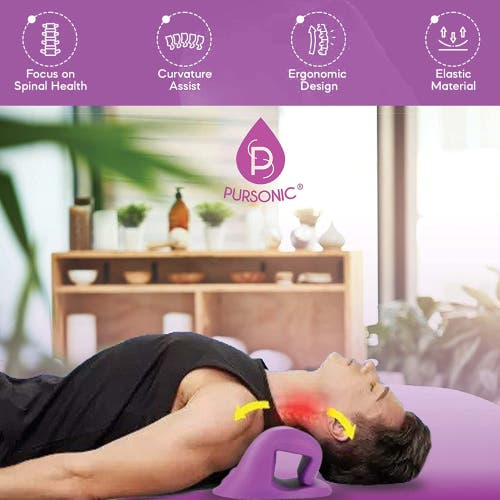 Pursonic Neck And Shoulder Stretcher And Relaxer In Purple
