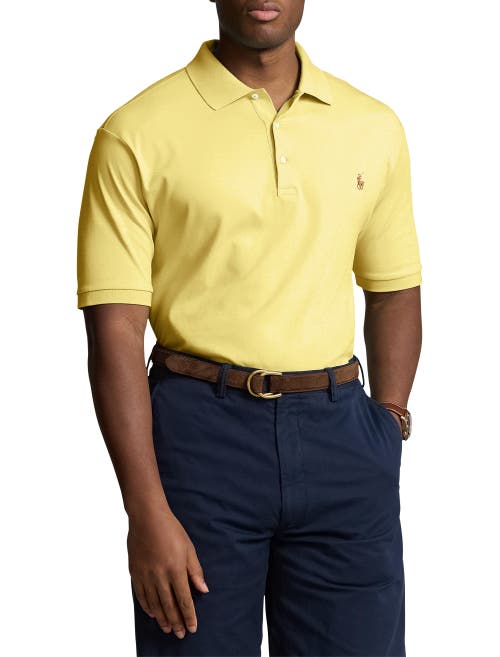 Polo Ralph Lauren Yellow Cotton Piquet Polo Shirt With Logo  In Beekman Yellow
