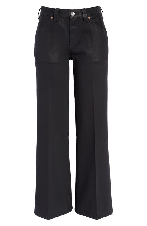 Victoria Beckham Edie Coated Rigid Straight Leg Jeans in Black Gloss
