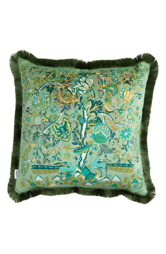Shop Liberty London Tree Of Life Accent Pillow In Green