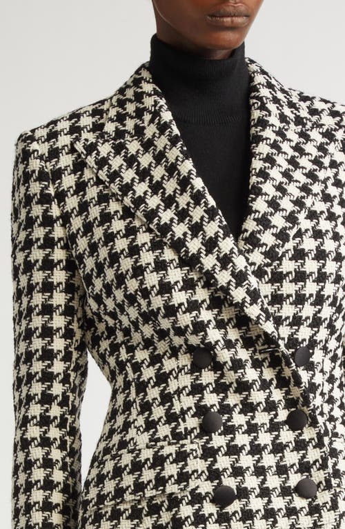 Shop Dolce & Gabbana Dolce&gabbana Macro Houndstooth Double Breasted Wool & Cotton Blazer In S8100 Quadri-check-tartan