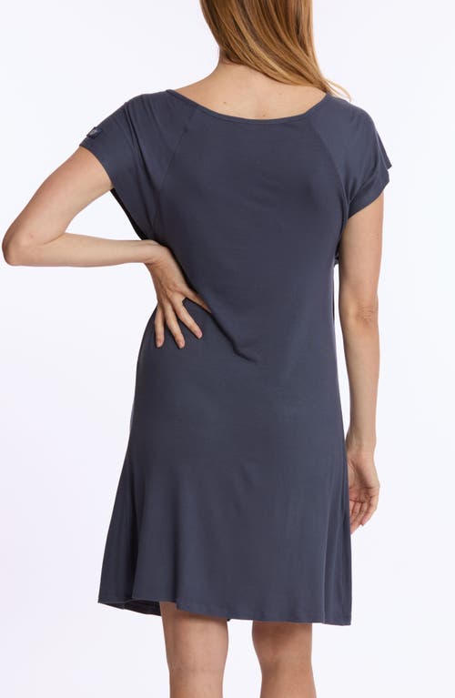 Shop Cache Coeur Louna Maternity Nightgown In Midnight Blue