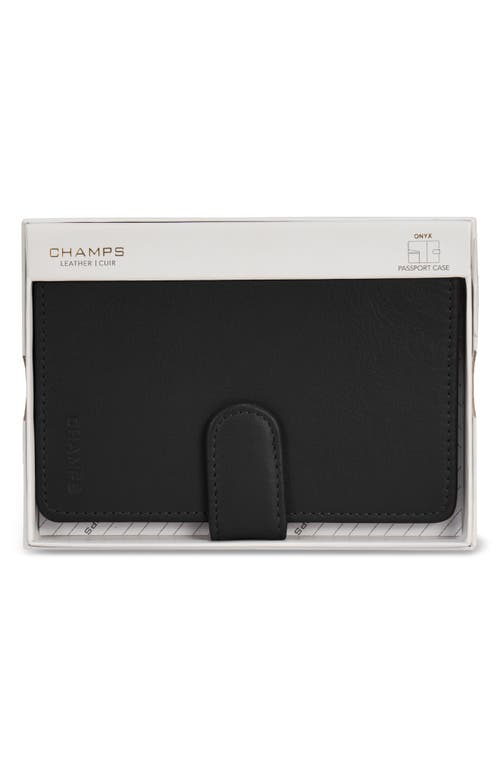 Champs Leather Passport Case In Black