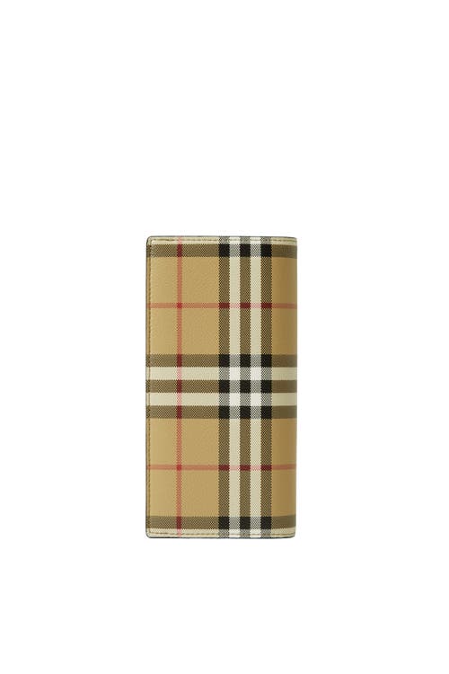 Burberry Check Continental Wallet In Archive Beige