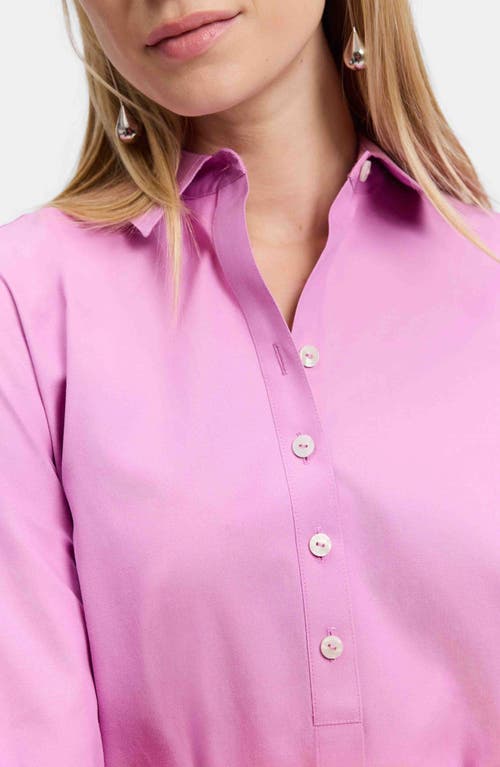 Foxcroft Madison Popover Cotton Oxford Shirt In Rose Quartz