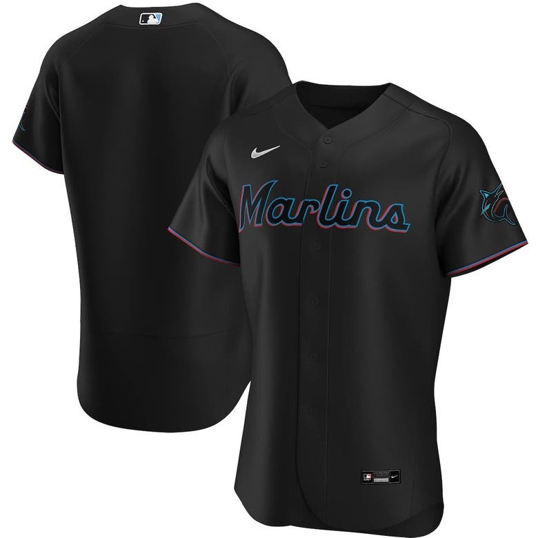 Miami Marlins Nike Alternate Authentic Team Jersey - Black