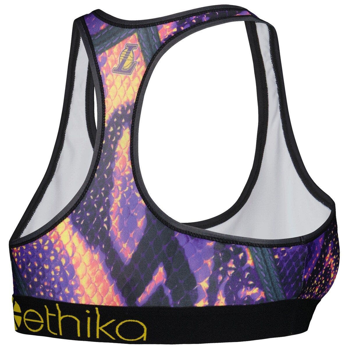 Ethika Women's Ethika Purple Los Angeles Lakers Racerback Sports Bra