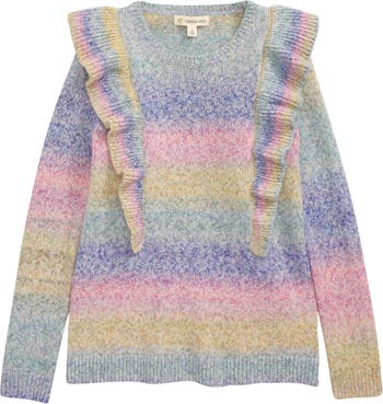 Tucker + Tate Kids' Ruffle Cotton Blend Tunic Sweater | Nordstrom