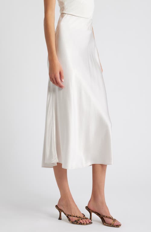 Rails Berlin Satin Midi Skirt In Ivory