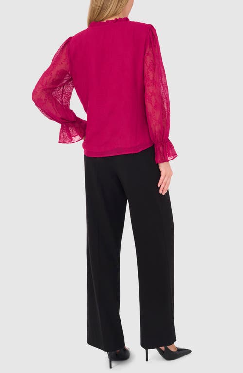 Shop Halogenr Halogen(r) Split Neck Ruffle Top In Raspberry Purple