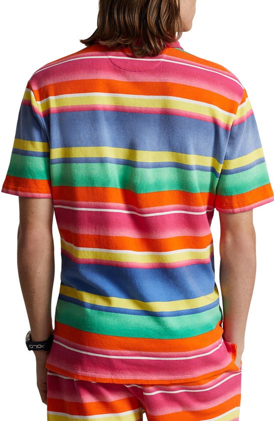 Shop Polo Ralph Lauren Stripe French Terry Polo In Marais Stripe