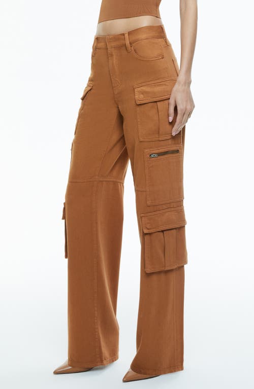 Shop Alice And Olivia Alice + Olivia Cay Cargo Jeans In Camel