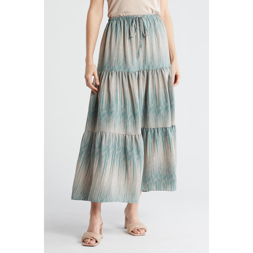 Adrianna Papell Tiered Drawstring Maxi Skirt In Neutral