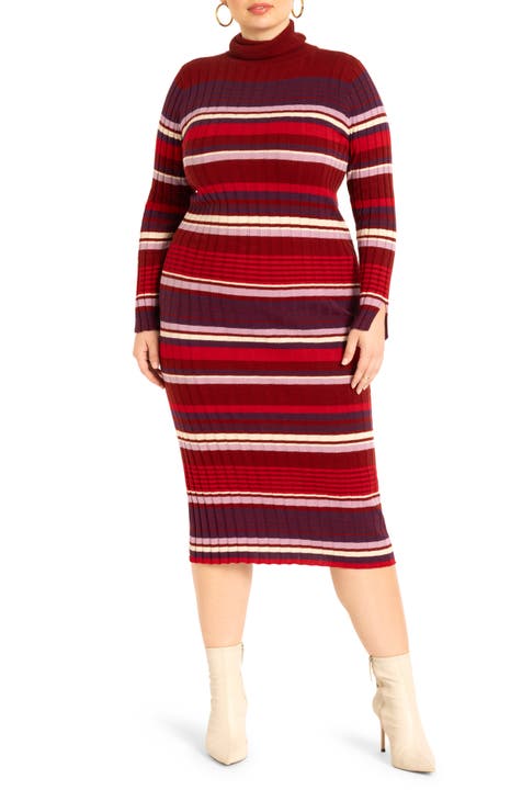 PMUYBHF Fall to Winter Long Dresses for Women Party Pink Womens Long Sleeve  V Neck Split Ribbed Knitted Striped Bodycon Sweater Dress Sweatshirt Dress  Women Hoodie Dress for Women Plus Size 