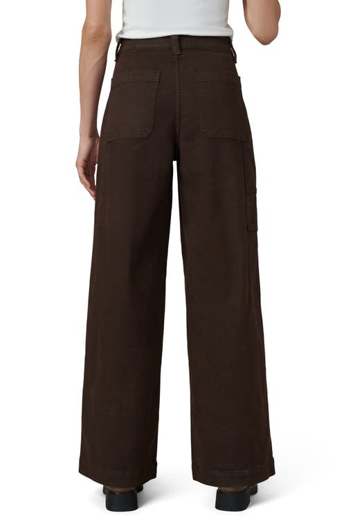 Shop Joe's The Chloe High Waist Wide Leg Utility Jeans In Coffee Bean