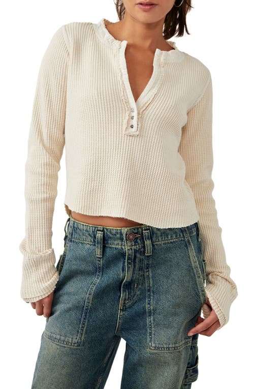 Free People Colt Long Sleeve Waffle Knit Henley at Nordstrom,