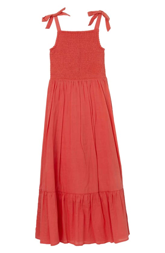 Shop Speechless Kids' Smocked Maxi Sundress In Coral