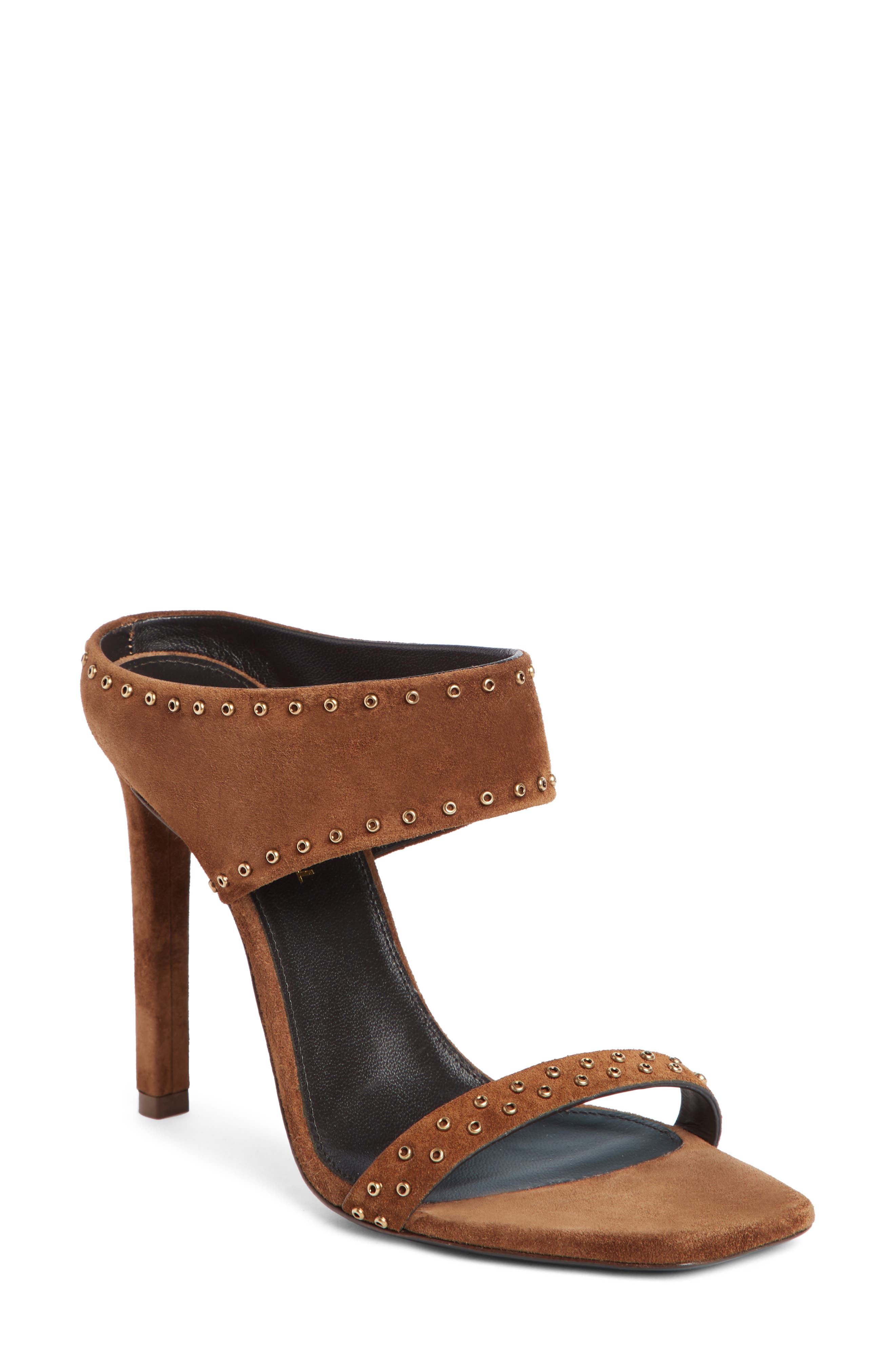 Saint Laurent Mica Grommet Slide Sandal - Brown