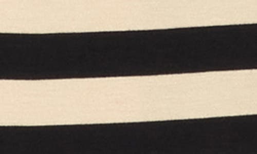 Shop Rachel Parcell Stripe Side Slit Knit Midi Dress In Beige/black Stripe