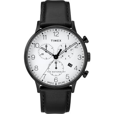 Timex Waterbury Chronograph Leather Strap Watch, 40Mm