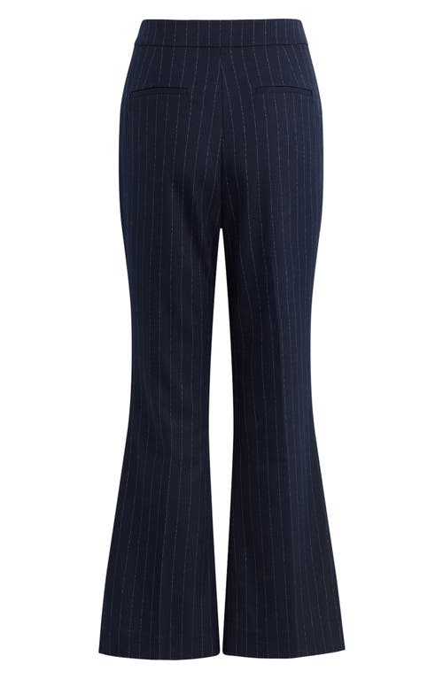 Shop Favorite Daughter The Phoebe Pinstripe Flare Pants In Navy Pinstripe