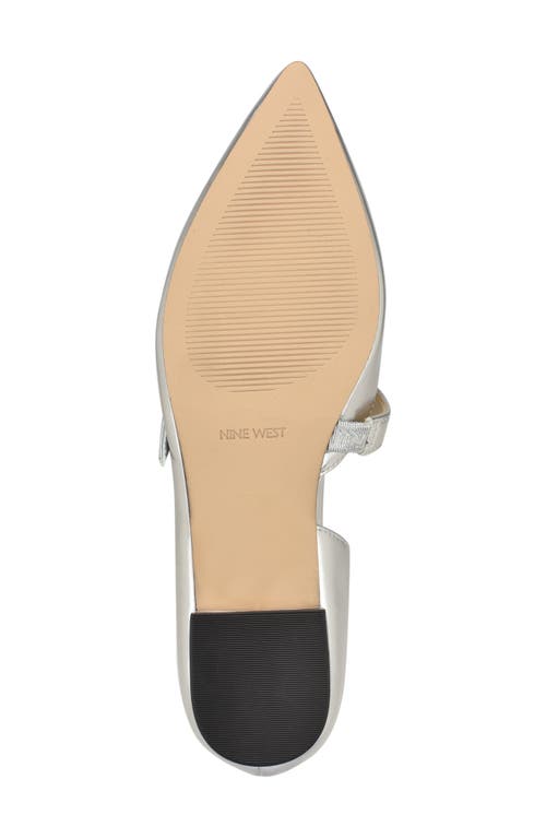 Shop Nine West Luso Mary Jane Half D'orsay Pointed Toe Flat In Silver