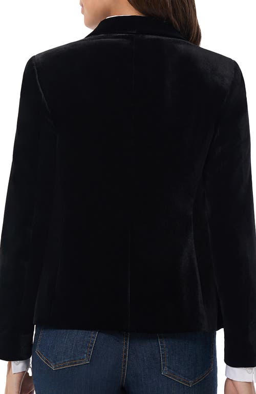 Shop Jones New York Double Breasted Velvet Blazer In Jones Black