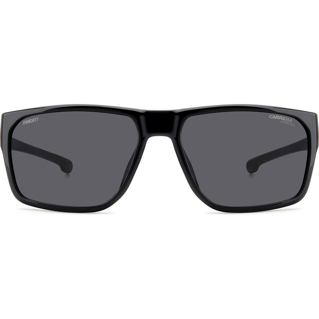 Carrera Eyewear X Ducati 59mm Rectangular Sunglasses In Black/grey