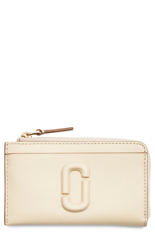 The Top Zip Multi Leather Card Holder in Cloud White
