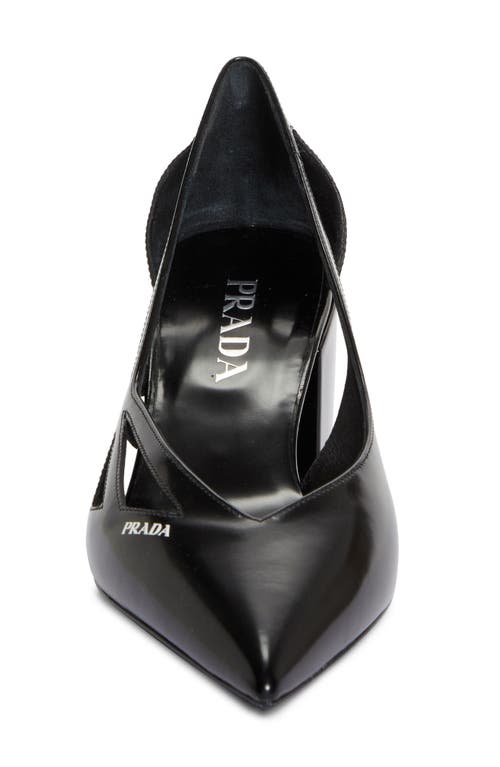 Shop Prada Runway Pointed Toe Pump In Nero