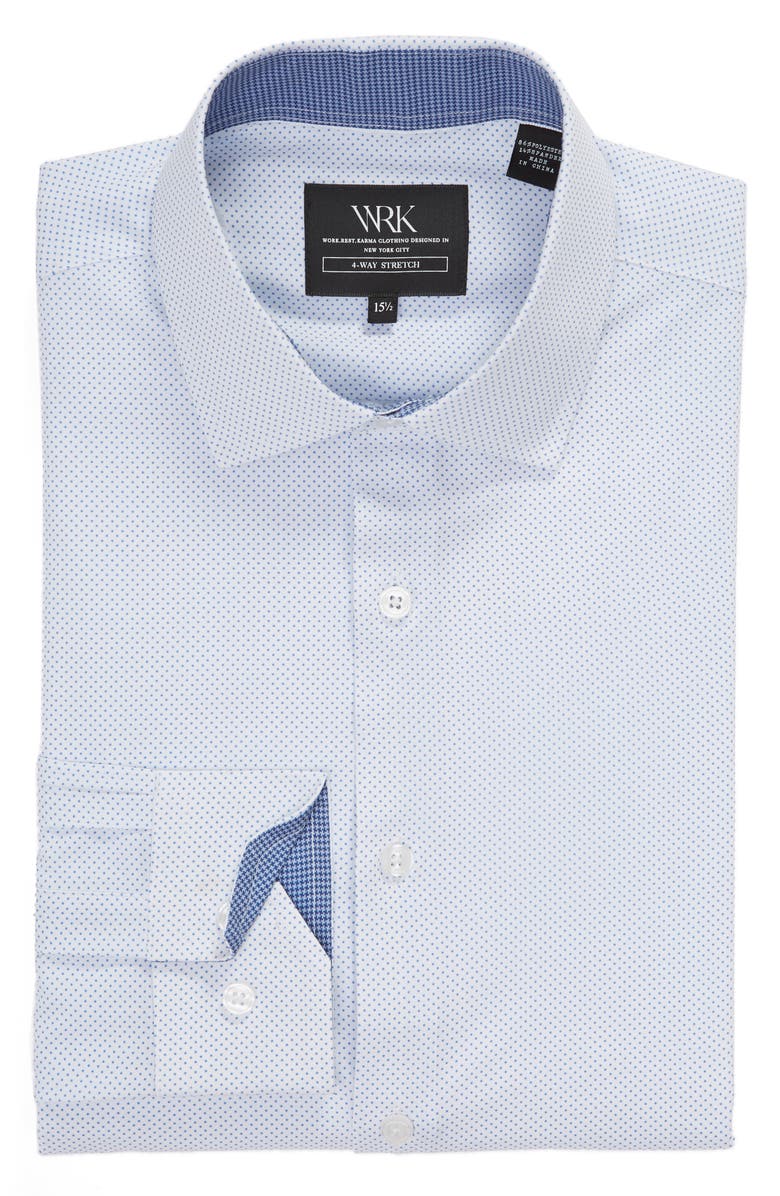 W.R.K Slim Fit Performance Stretch Dot Dress Shirt, Alternate, color, 