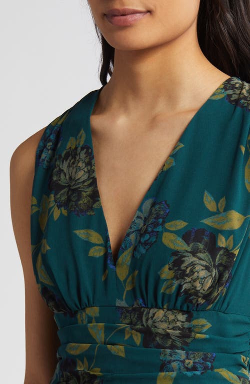 Shop Chelsea28 Print Sleeveless Chiffon Maxi Dress In Green P- Black Jones Blooms