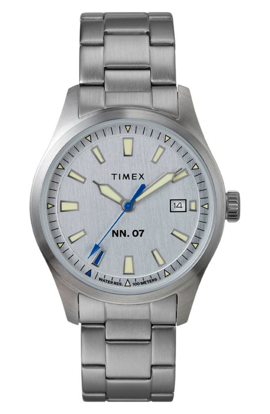 Shop Nn07 X Timex Expedition North Field Post Bracelet Watch, 36mm In Stainless Steel