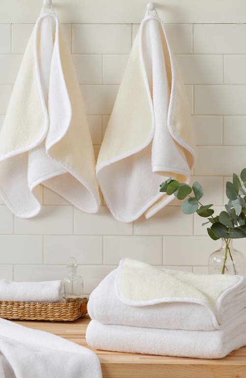 Shop Woven & Weft Two-tone Towels In White/ivory