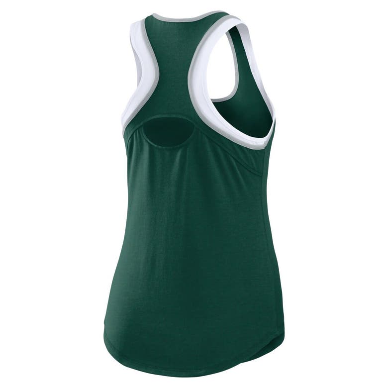 Shop Wear By Erin Andrews Green Michigan State Spartans Open Hole Razorback Tank Top