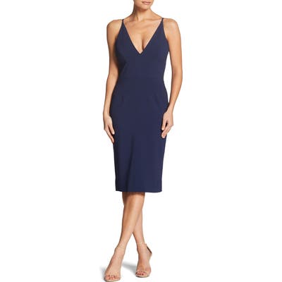Dress The Population Lyla Crepe Sheath Dress, Blue