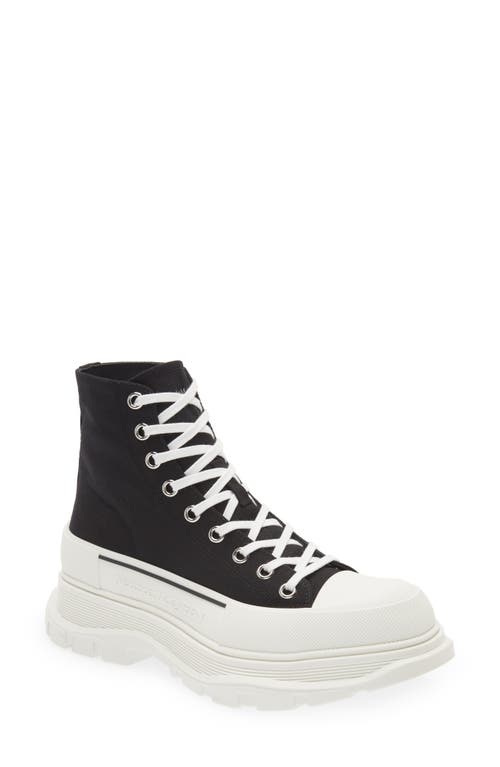 Shop Alexander Mcqueen Tread Slick High Top Sneaker In Black/white