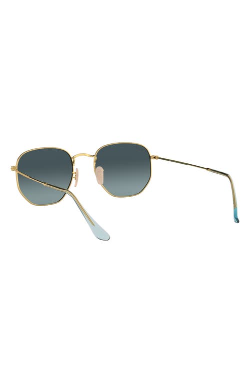 Shop Ray Ban Ray-ban 51mm Geometric Sunglasses In Gold/blue Gradient