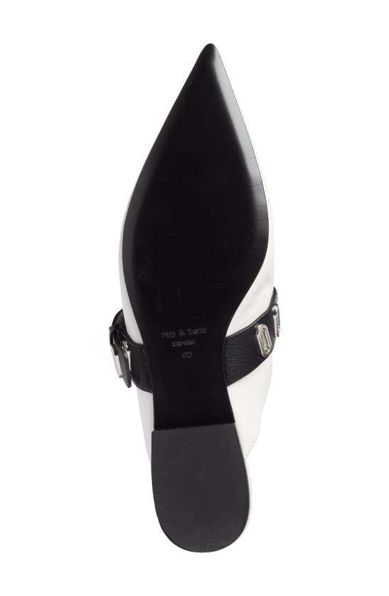 Rag & Bone Victory Leather Buckle Mules In Bright White