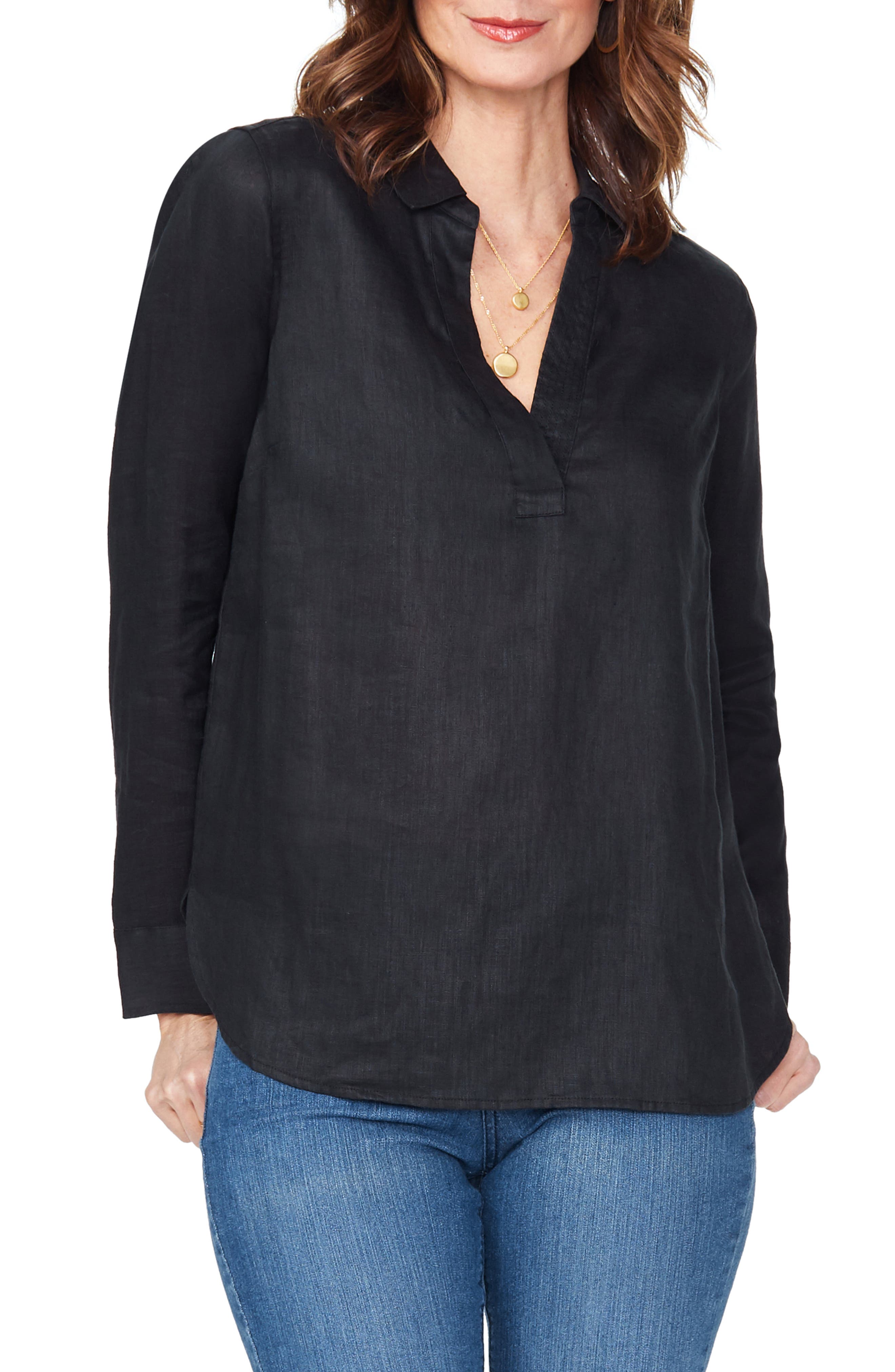 black linen tunic top