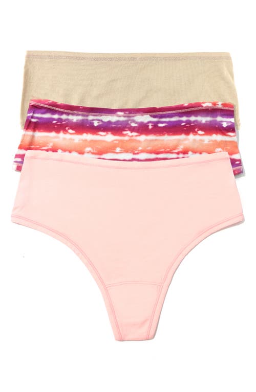 Hanky Panky Play Assorted 3-Pack High Waist Thongs at Nordstrom,