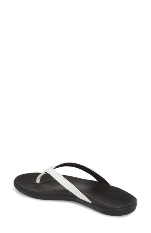 Shop Olukai Ho Opio Flip Flop In White/onyx